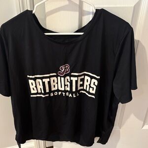Black Batbusters Softball Cropped Evosheild T-Shirt